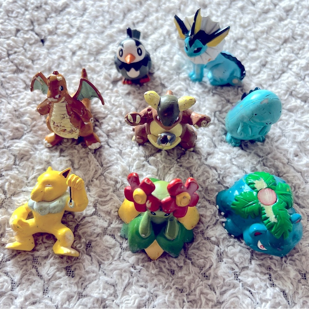 Lot of 8 Tomy Pokémon Figures Dragonite, Vaporeon, Hypno & More Vintage Rare!